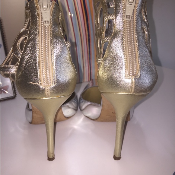 Oscar de La Renta Pumps metallic gold/ silver - Picture 3 of 6
